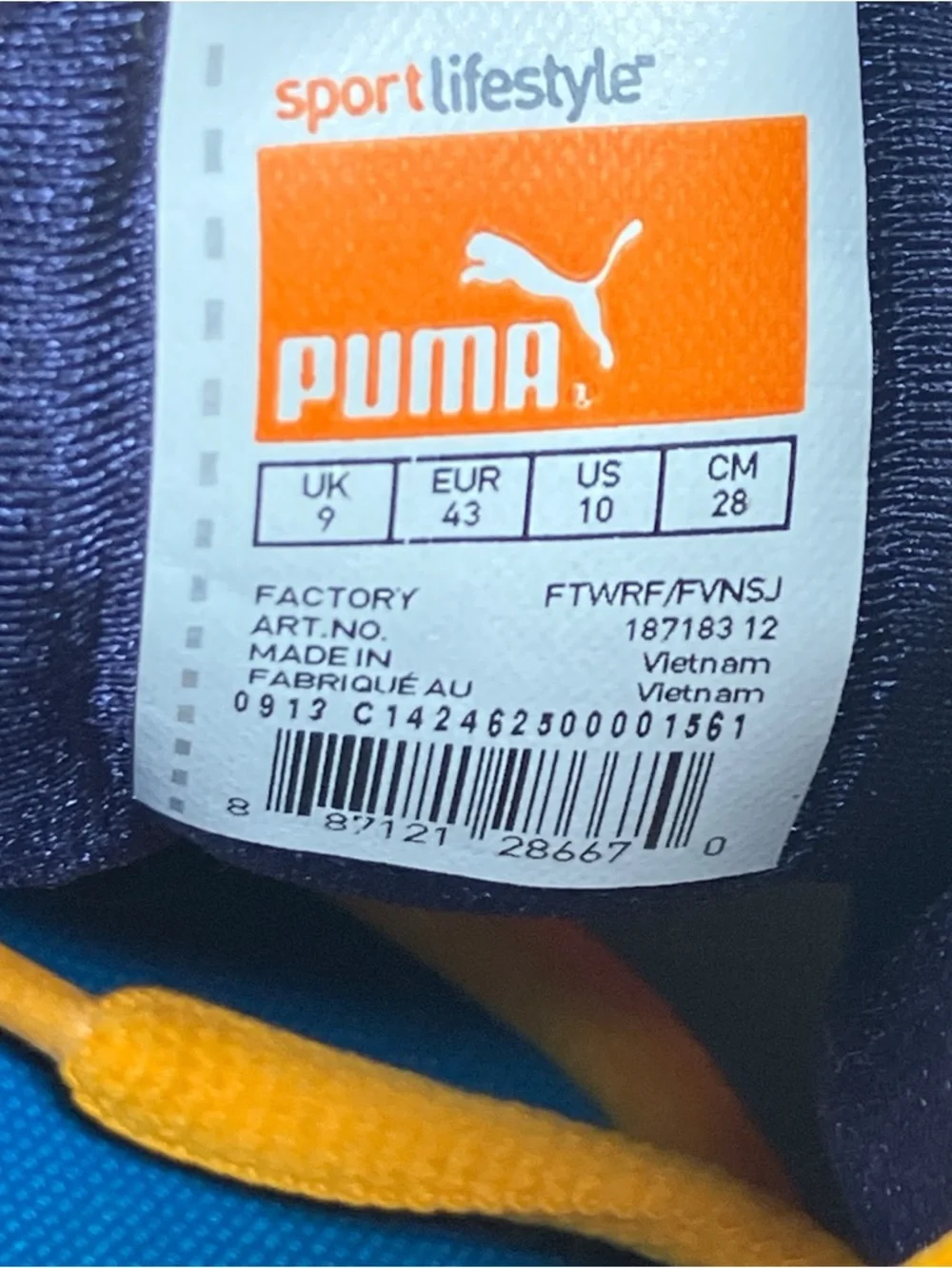 Puma Running Shoes Mens 10 Orange Athletic Trainers Lifestyle Eco‎ Ortholite